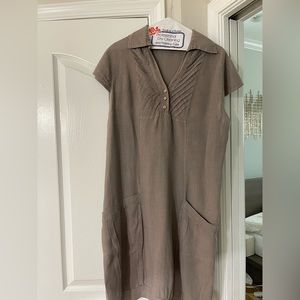 Taupe Italian linen dress size L